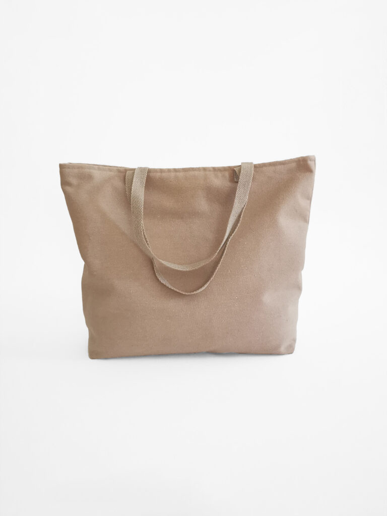 Mira beige taupe beach shopper tote bag sustainable linen cotton