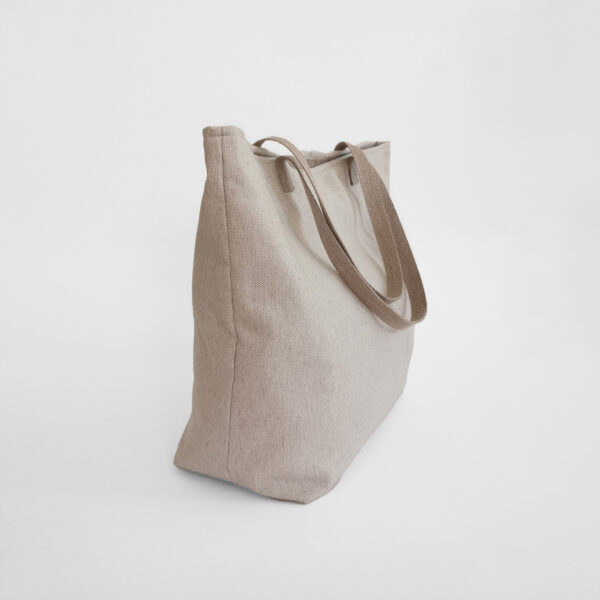 Mira off white beach tote bag sustainable linen cotton from side