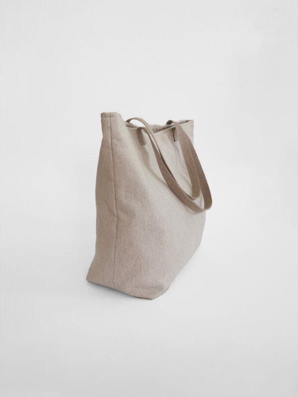 Mira off white beach tote bag sustainable linen cotton from side
