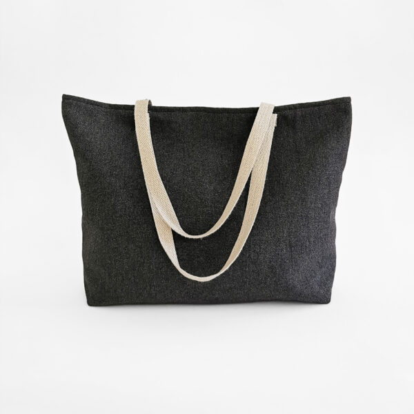 Mira black charcoal beach shopper tote bag sustainable modern linen cotton